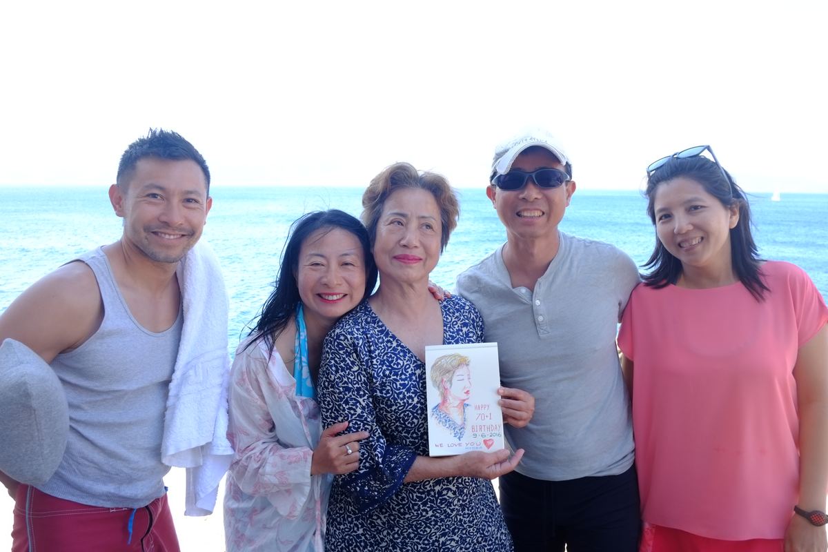 Family group photo on a memorable trip