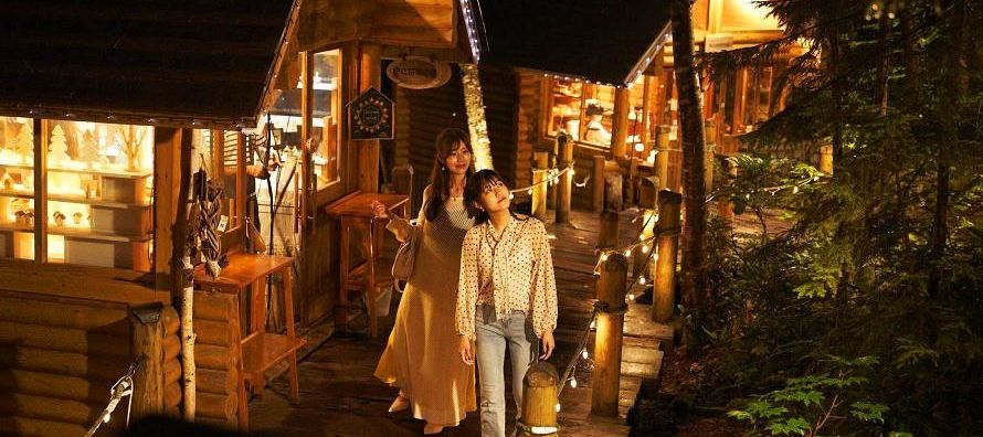 Ningle Terrace · illuminated timber cabins
